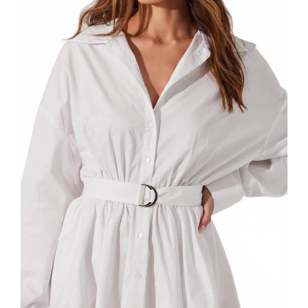 NEW ASTR winica poplin mini dress in white - Picture 4 of 5